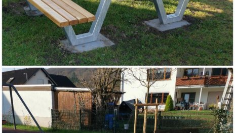 Sitzgelegenheiten Spielplatz Mühren | © Ortsgemeinde Spay
