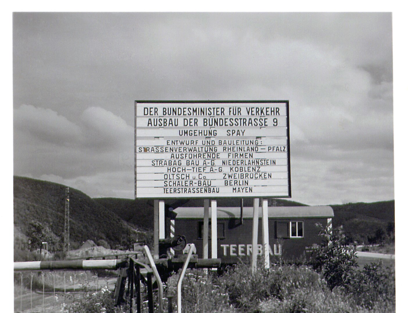 Umgehung B9 Bauschild 1952 Umgehung B9 Bauschild 1952