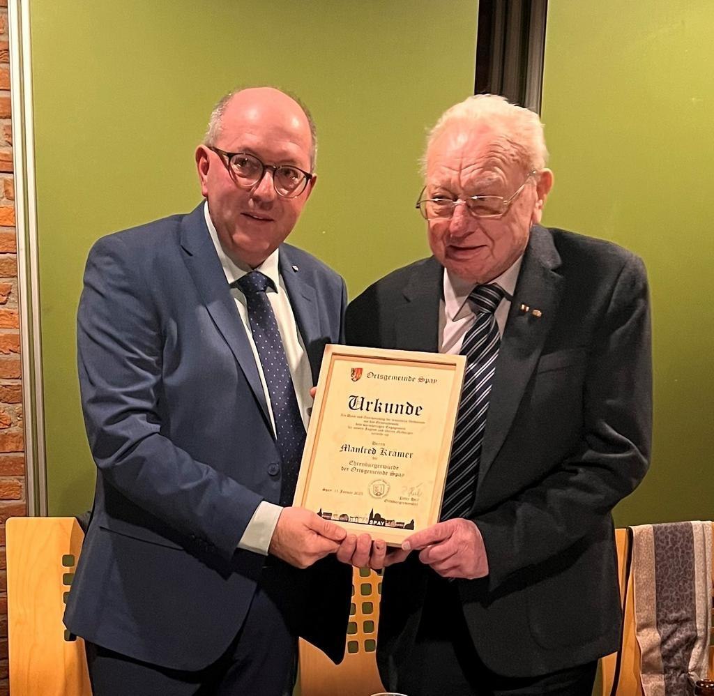 Ehrenb&uuml;rger Manfred Kr&auml;mer | &copy; Ortsgemeinde Spay