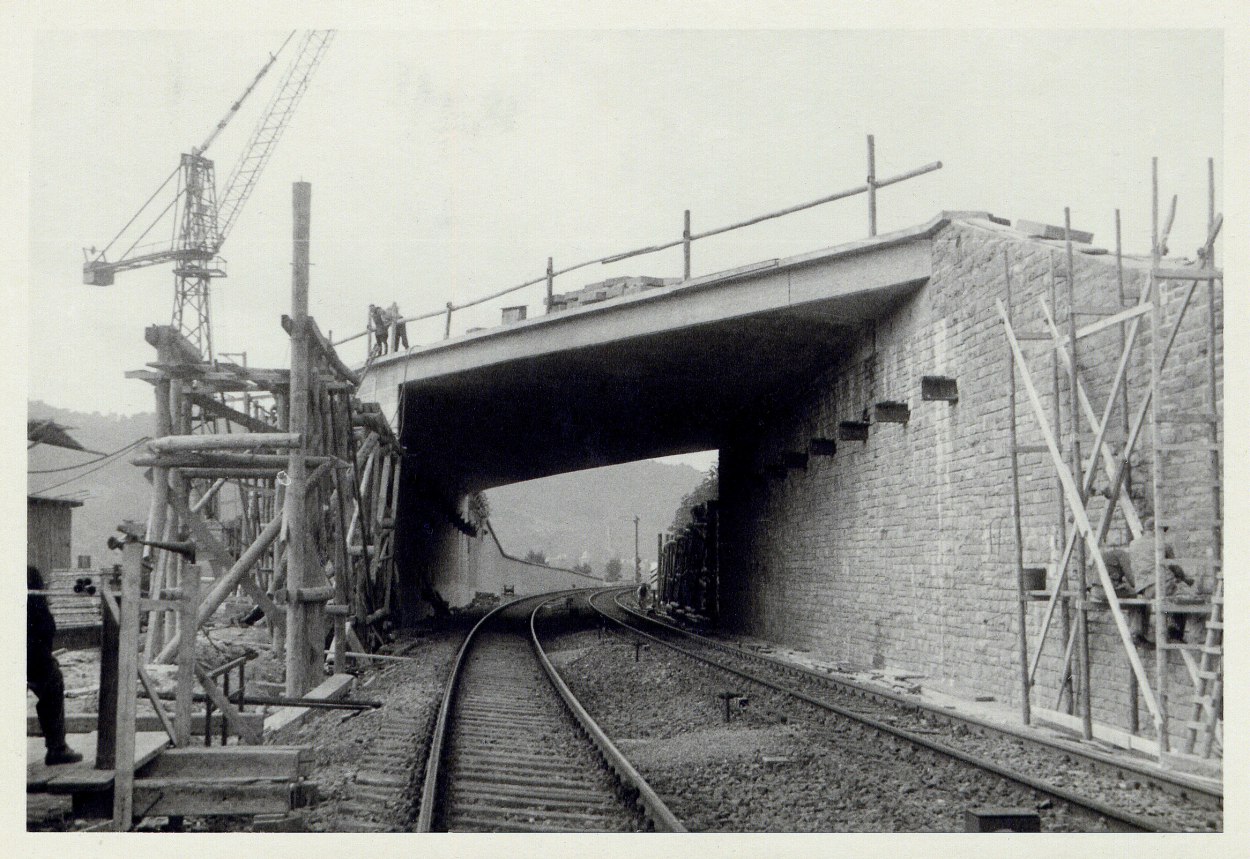 Umgehung B9 Bahnüberführung 1952 | © Bildarchiv Ortsgemeinde Spay