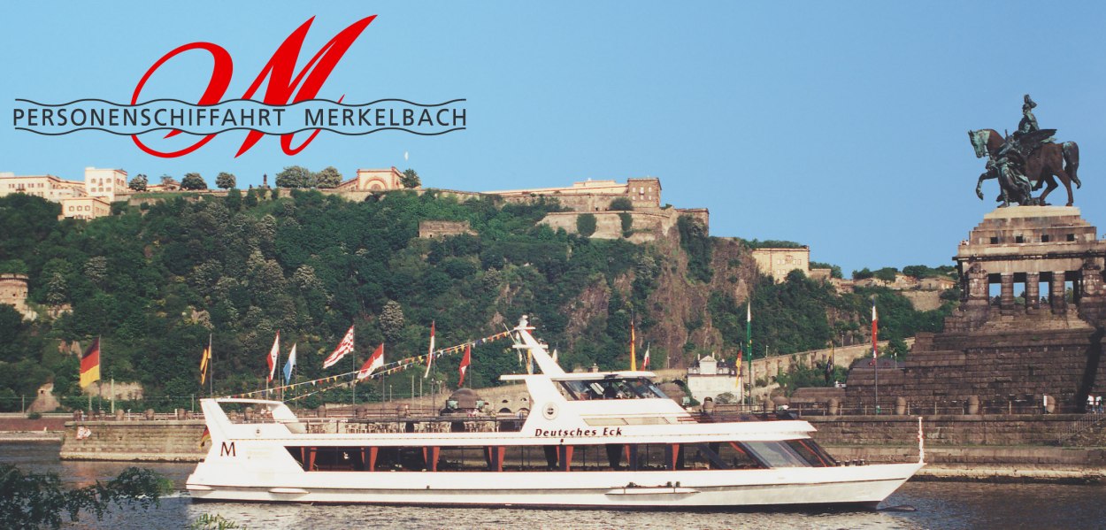 Deutsches Eck vor Festung Ehrenbreitstein | © Personenschifffahrt Merkelbach GmbH Deutsches Eck vor Festung Ehrenbreitstein | © Personenschifffahrt Merkelbach GmbH