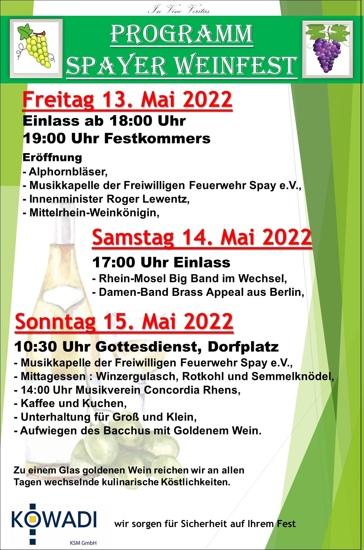 Weinfest Spay Programm | © Förderverein Spay