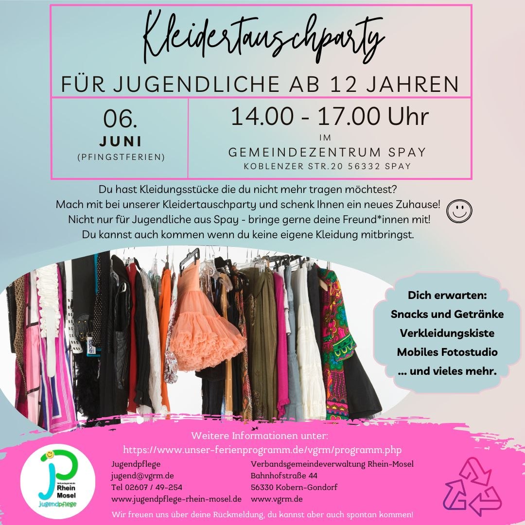 Kleidertauschparty 6.6.23 | &copy; Verbandsgemeinde Rhein-Mosel