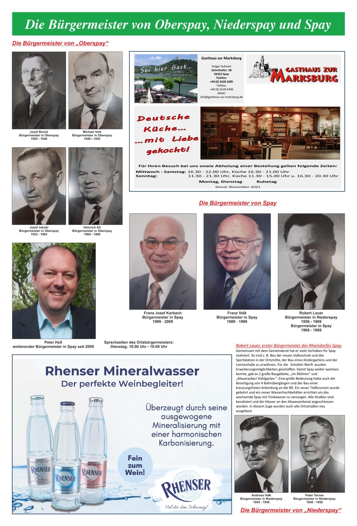  Seite 20 Festzeitung 1200 Jahre Spay | © Ortsgemeinde Spay