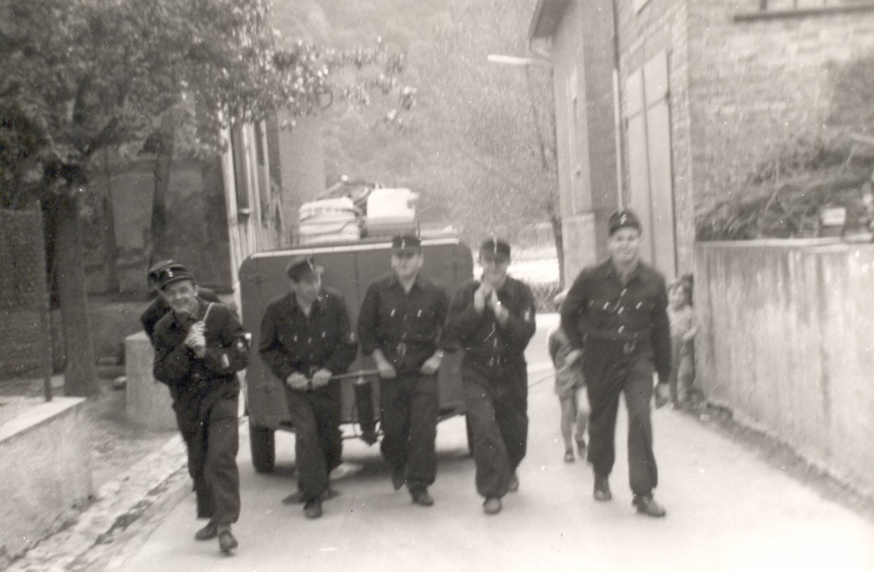 vl: ?, Paul Mathy, Werner Schuth, Adolf Müller, Richard Schweikert, Stefan Vaßen | © Freiwillige Feuerwehr Spay