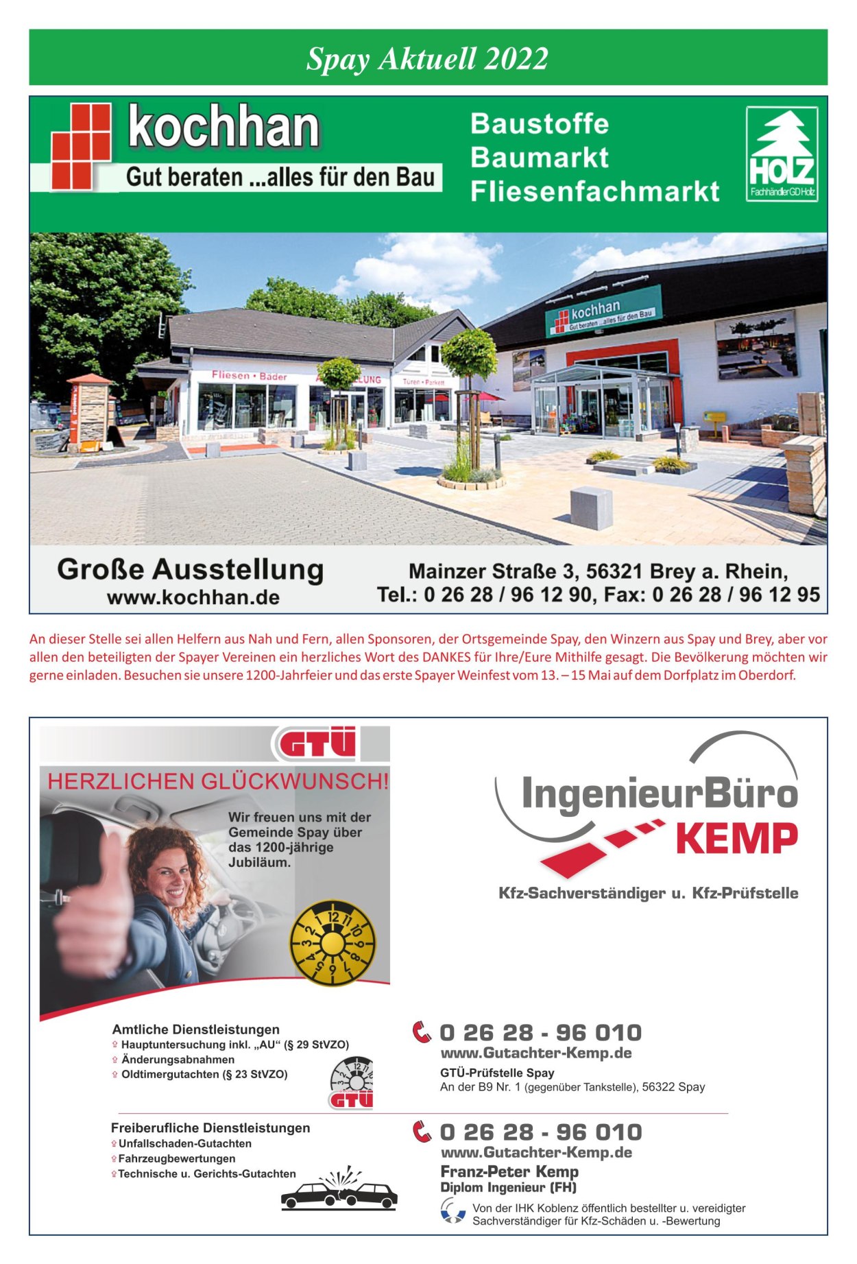  Seite 23 Festzeitung 1200 Jahre Spay | © Ortsgemeinde Spay