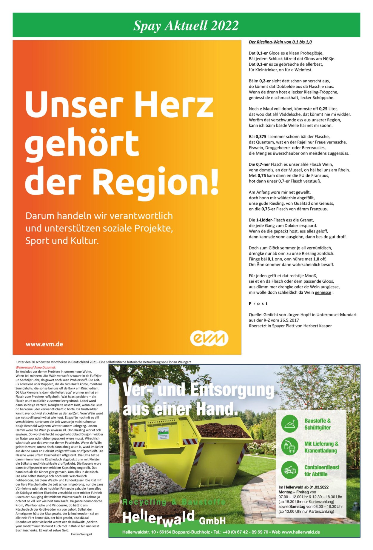  Seite 22 Festzeitung 1200 Jahre Spay | © Ortsgemeinde Spay