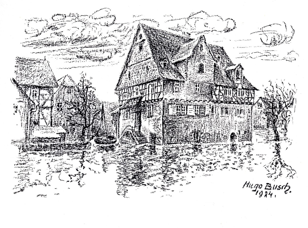 Hochwasser Zeichnung 1924 | © Bildarchiv Ortsgemeinde Spay