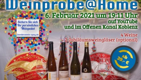 Karnevalistische Onlineweinprobe | © Förderverein Spay Karnevalistische Onlineweinprobe | © Förderverein Spay