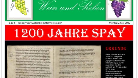  Seite 1 Festzeitung 1200 Jahre Spay | © Ortsgemeinde Spay