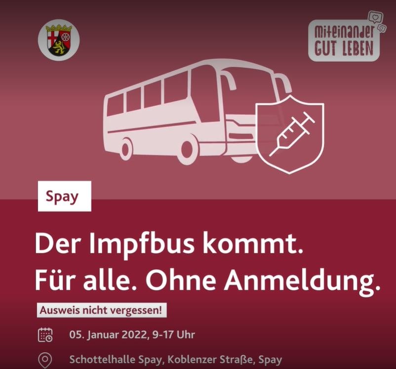 Plakat Impfbus Spay | © Ministerium für Wissenschaft und Gesundheit
