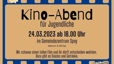 Kino Abend 24.3.23 Spay | © Jugendpflege Rhein-Mosel Kino Abend 24.3.23 Spay | © Jugendpflege Rhein-Mosel
